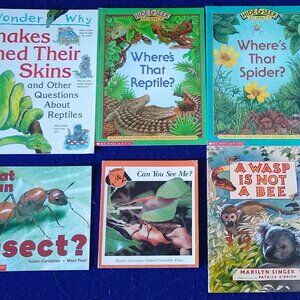 A wasp is not a bee + Spider + Reptiles + Wasp + Insect,  Science Books x 6 Set
